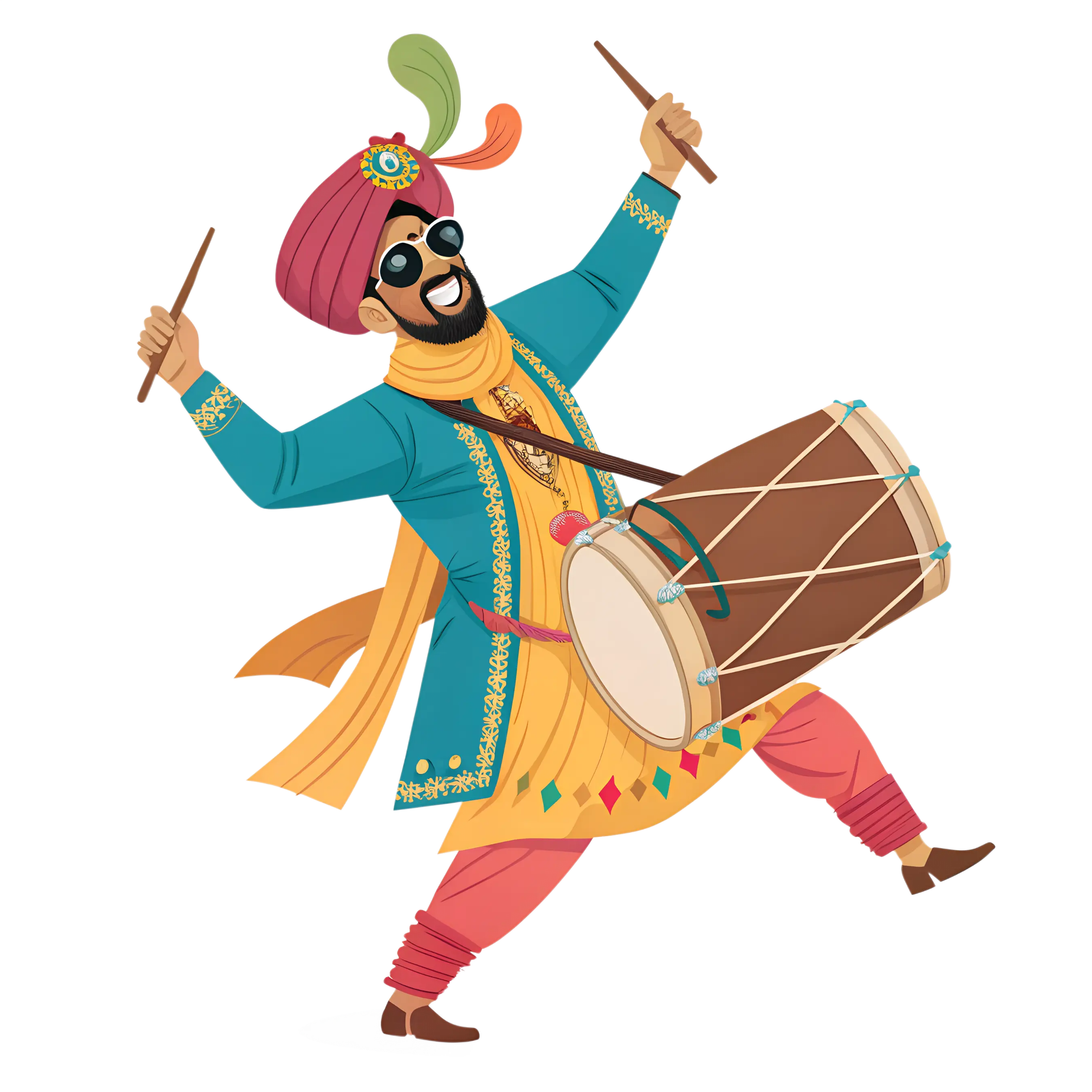 Decorative dhol (Indian drum)